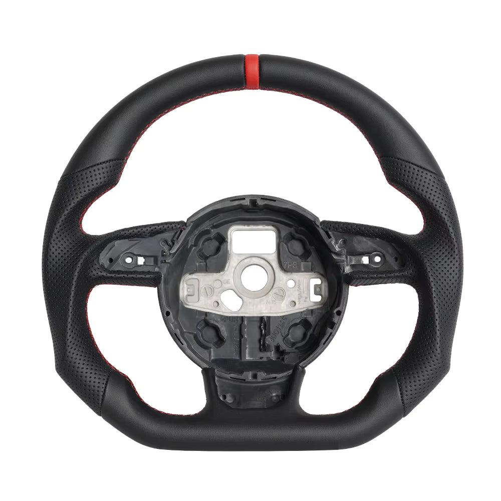 Flat-Bottom Real Carbon Fiber Steering Wheel for Audi A3 A4 A5 S3 S4 S5 RS3 RS4 RS5 RS6 RS7 SQ5 2012–2016