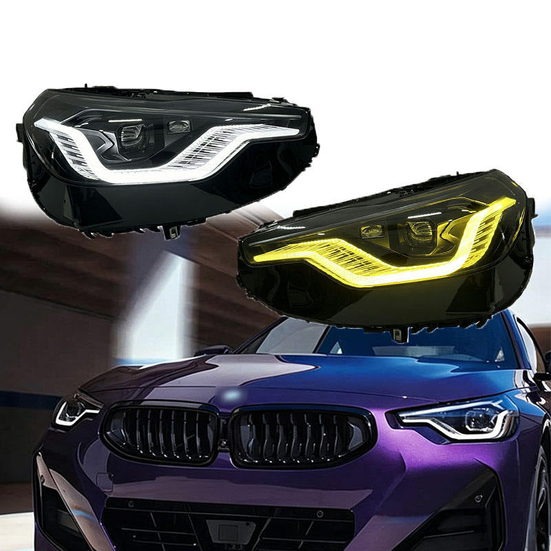 Smoke/Shadow Laser Dual-Color LED Headlights for BMW M2 G42 / 2 Series 2022+