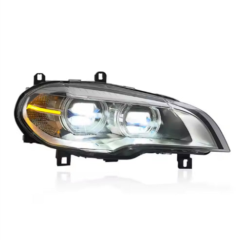 Dual Color LED Angel Eyes Headlights Assembly for BMW X5 E70 (2007–2013)