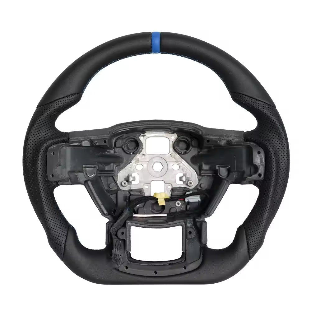 Leather Steering Wheel for Ford F-150 2015-2020 Heated Red Blue Stripe
