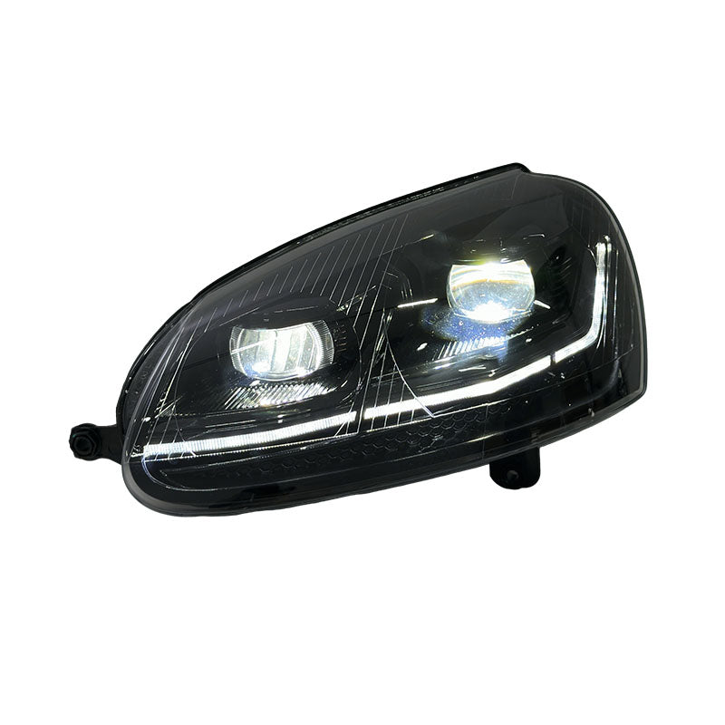 Dual-Color Smoked LED Headlights for Volkswagen Golf Mk5 2006-2010