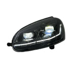 Dual-Color Smoked LED Headlights for Volkswagen Golf Mk5 2006-2010