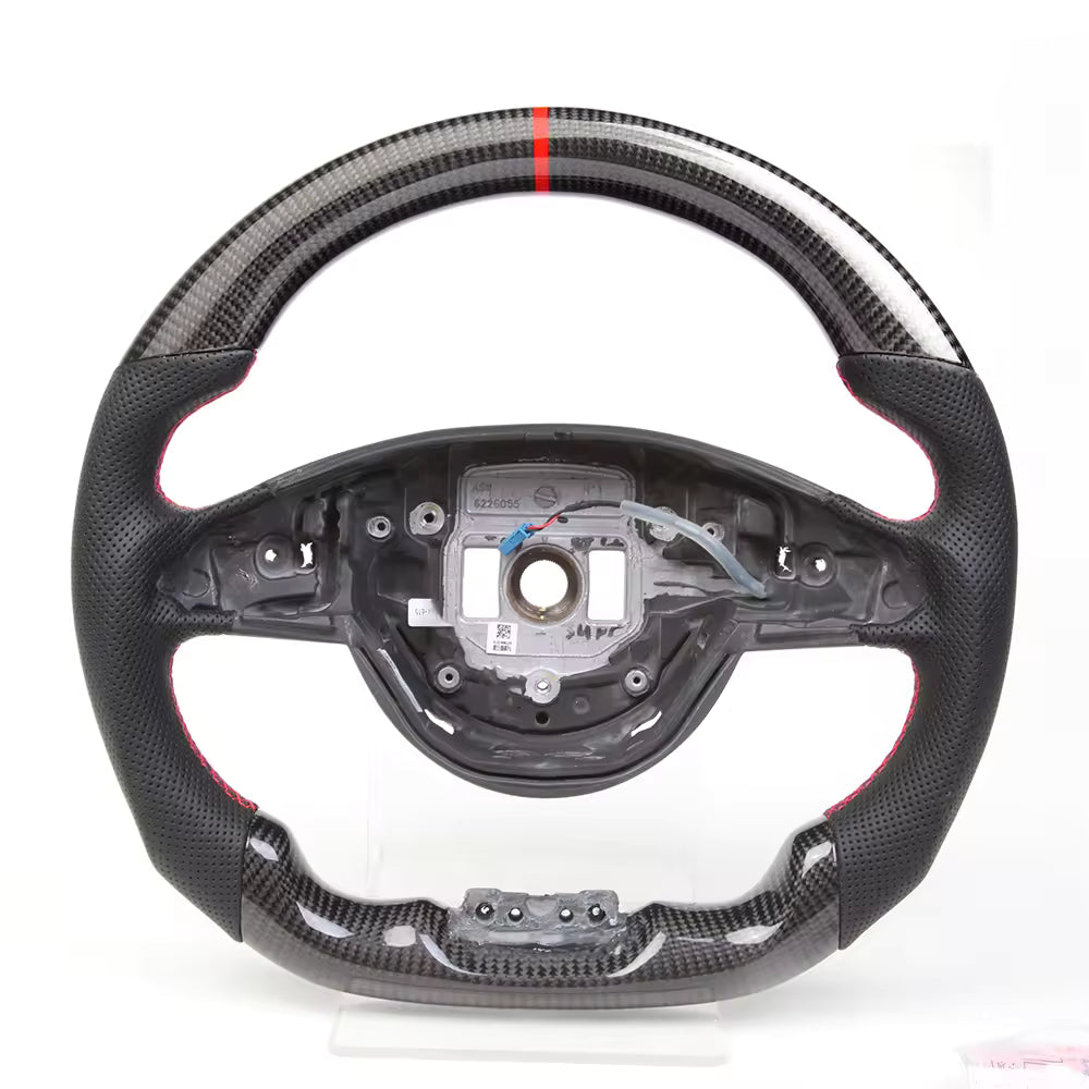 Carbon Fiber LED Steering Wheel for Mercedes-Benz W205 AMG C63, GLS, CLA & GLE 2016–2017 with Vibration (Non-Heated)
