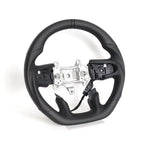 Black Full Leather Heated Steering Wheel with Red Center Stripe for Ram 1500 Rebel 2019-2024