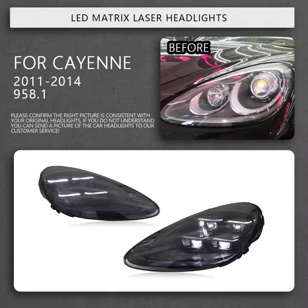 LED Headlights for Porsche Cayenne 958.2 2015-2017 Plug & Play
