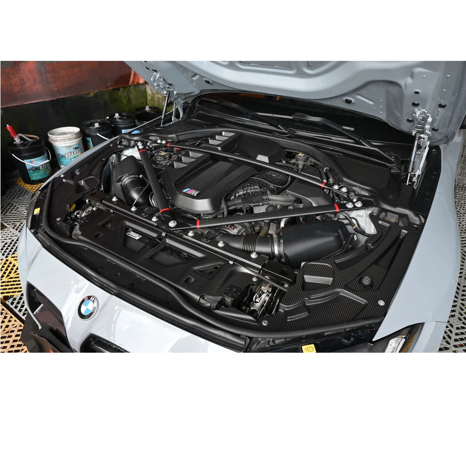 Dry Carbon Fiber Full Engine Bay Cover Kit for BMW G80 M3 G82 M4 - Bull Boost Performance