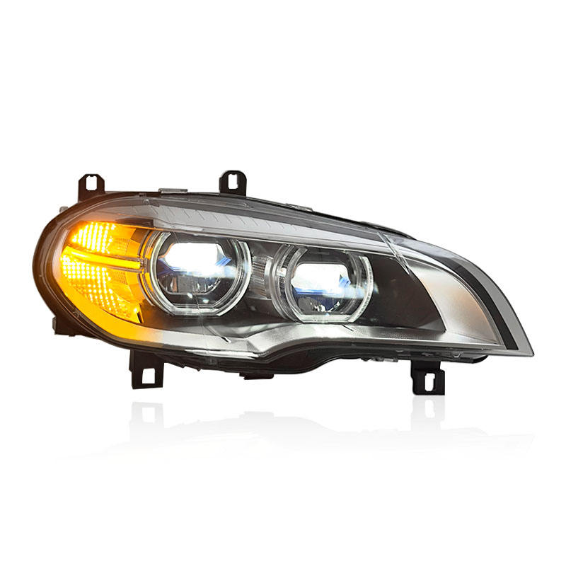 Dual Color Angel Eyes LED Headlights Assembly for BMW X5 E70 (2008–2013)