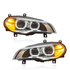 Dual Color Angel Eyes LED Headlights Assembly for BMW X5 E70 (2008–2013)
