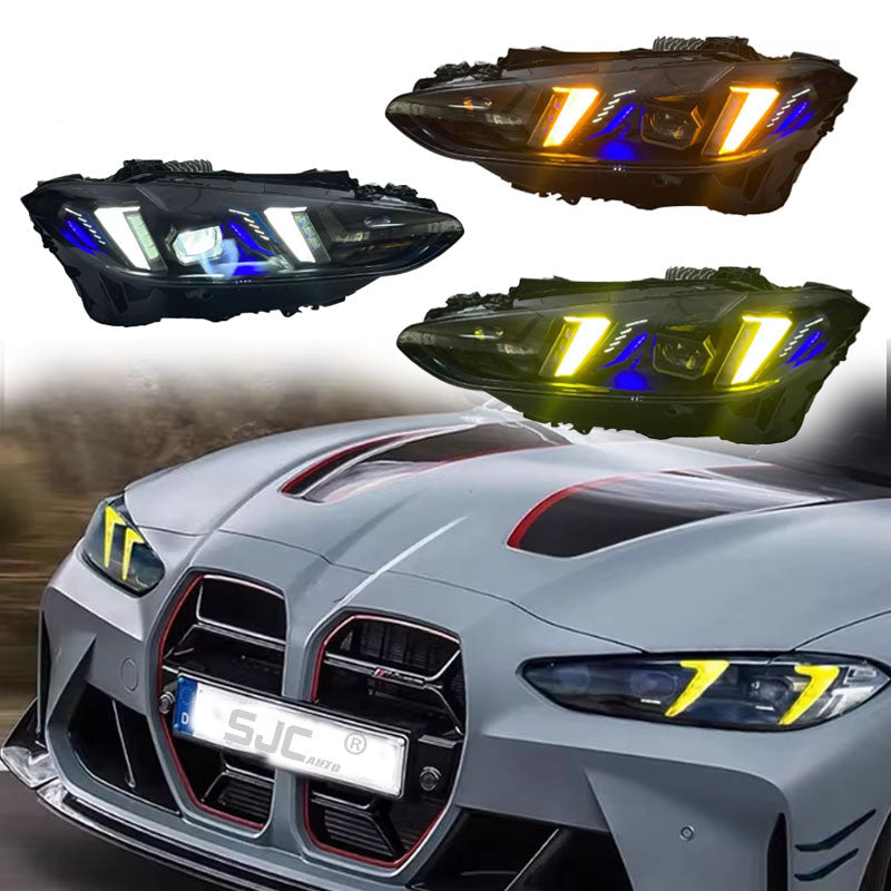 Triple-Color Snake Eyes Style LED Headlights for BMW G22/G82 2021-2025