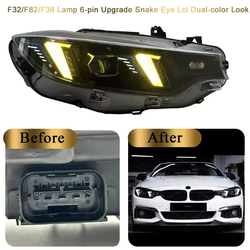 Snake Eye Dual-Color LED Headlights for BMW F32/F36/F80/F82 M3 & M4 2013-2019