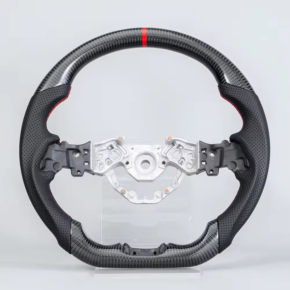 Real Carbon Fiber LED Steering Wheel for Nissan Z Fairlady 400Z RZ34 2023–2026 with Perforated Leather Grip