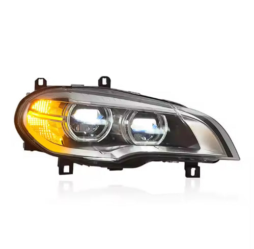 Dual Color LED Angel Eyes Headlights Assembly for BMW X5 E70 (2007–2013)