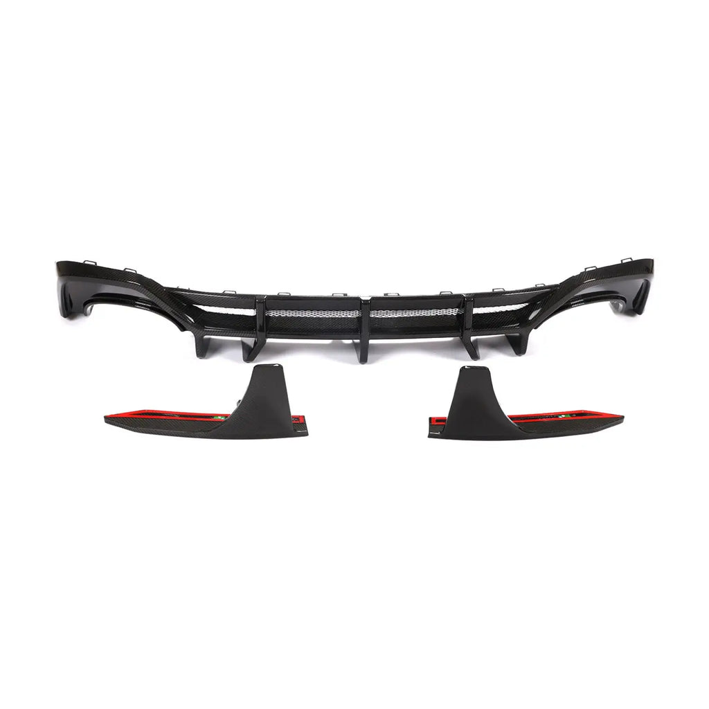Audi RS7 C8 Sportback 4-Door Dry Carbon Fiber Rear Bumper Lip With Big Fins 2020 - 2021