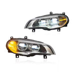 Dual Color LED Angel Eyes Headlights Assembly for BMW X5 E70 (2007–2013)