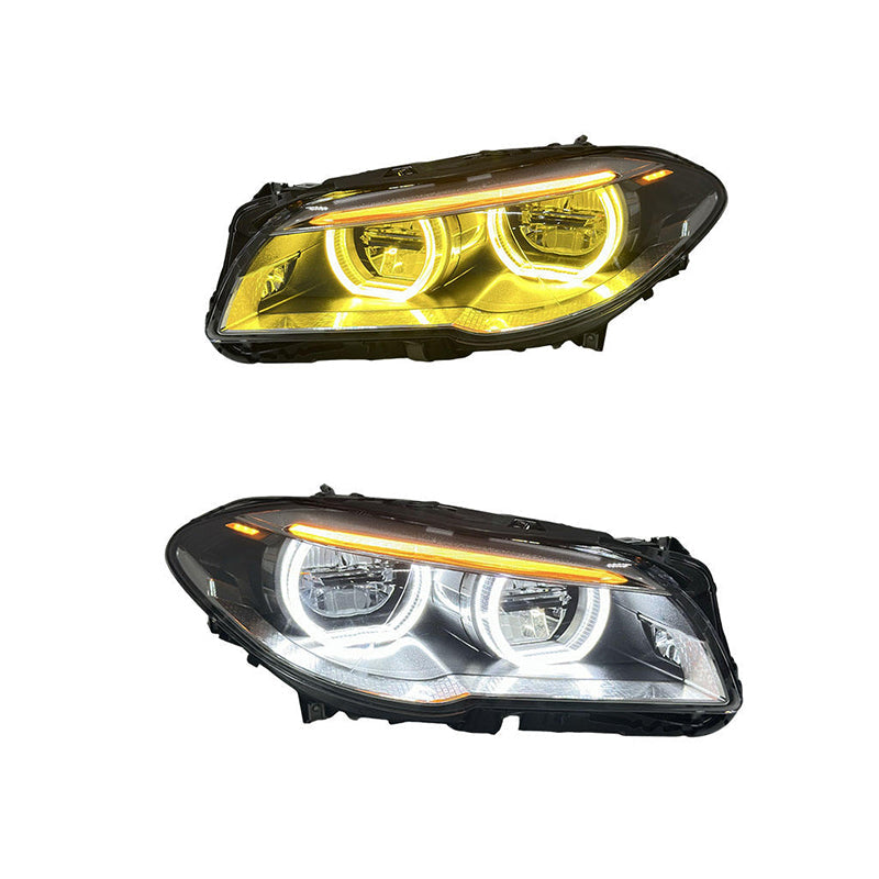 Dual Color Angel Eyes LED Headlights Assembly for BMW 5 Series F10 F18 (2011–2017)