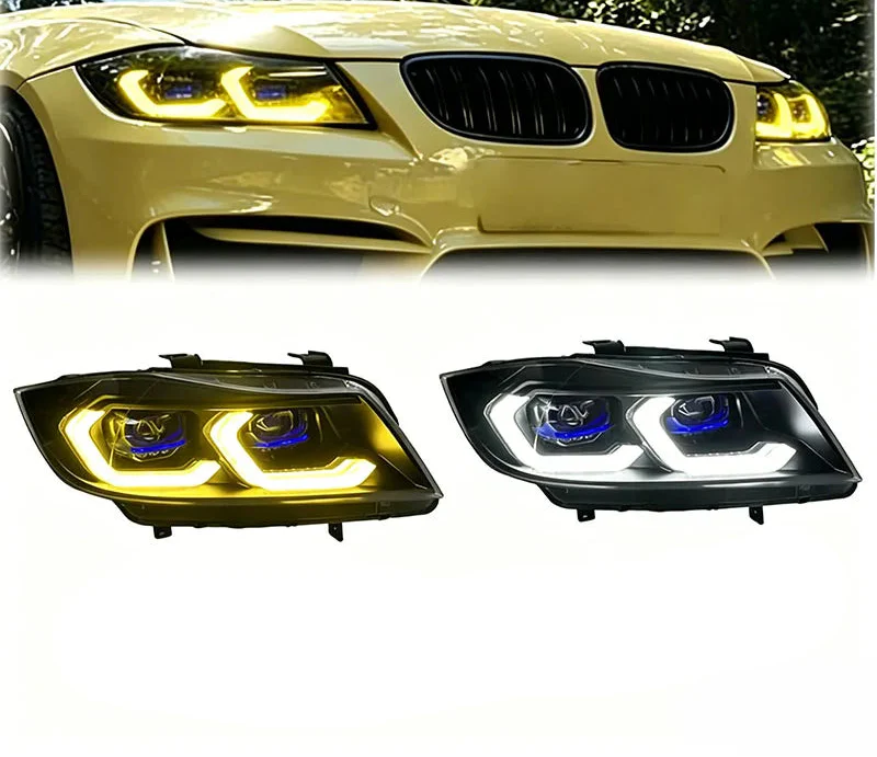 BMW 3 Series E90 LED Headlight Assembly with Dual-Color DRL 2005 - 2012