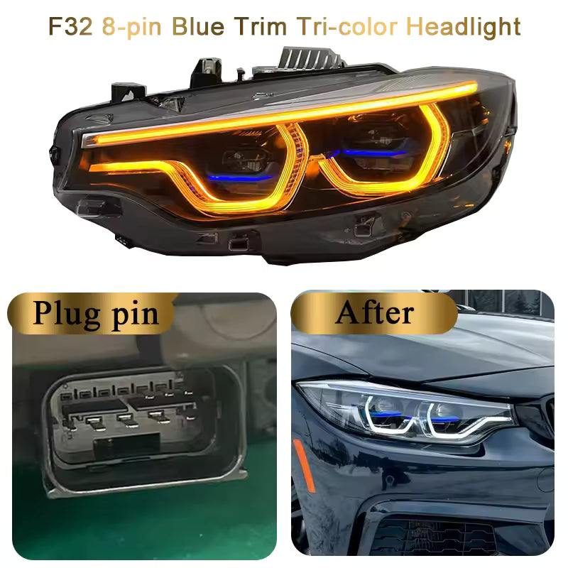 V3 IKON Tri-Color LED Headlights for BMW F32/F36/F80/F82 M3 & M4 2014-2020