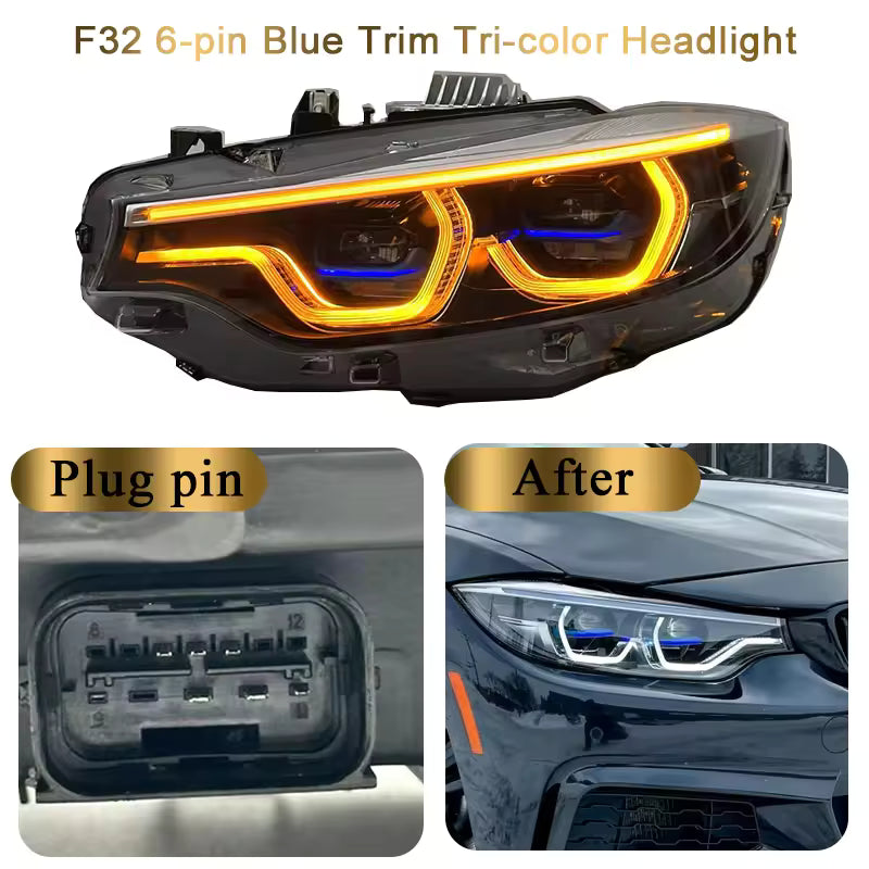 V3 IKON Tri-Color LED Headlights for BMW F32/F36/F80/F82 M3 & M4 2014-2020