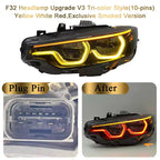 V3 Smoked IKON Tri-Color LED Headlights for BMW F32/F36/F80/F82 M3 & M4 2013-2019