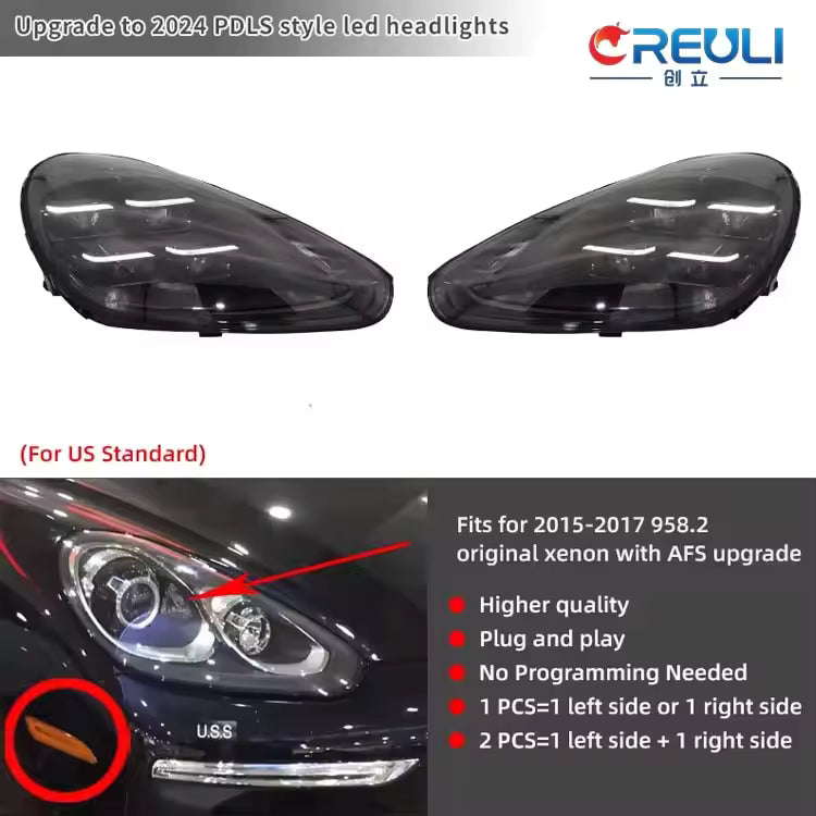 2024 PDLS Matrix Style LED Headlights for Porsche Cayenne 958.2 2015-2017