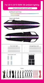 BMW X5 F15 / X6 F16 Interior 64-Color Galaxy LED Ambient Light Kit 2014 - 2018