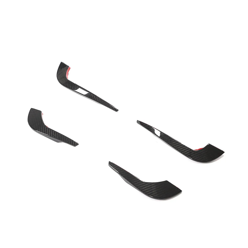 Audi A4 B9 S-Line / S4 Sedan Carbon Fiber Front Bumper Fins 2017 - 2019