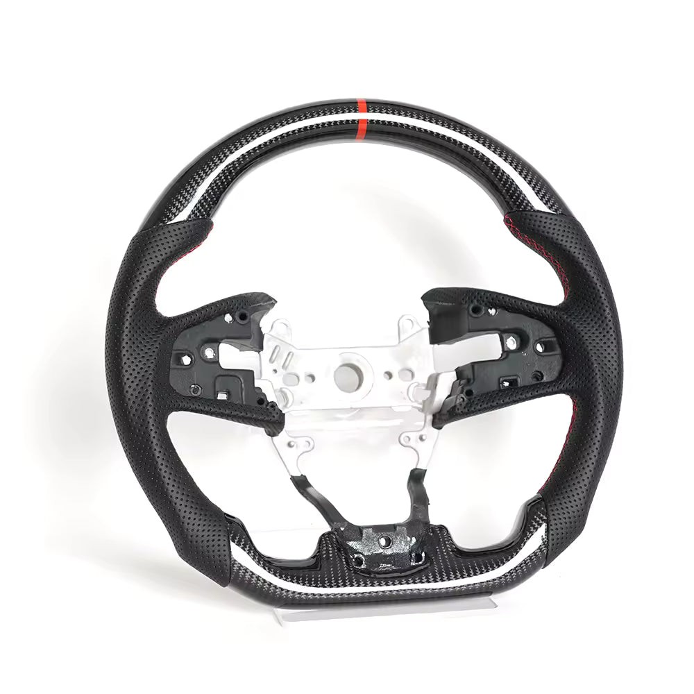 LED Carbon Fiber Steering Wheel for Honda Civic 10th Gen Type R FK8 2017–2021 Full Leather Hydro-Dip Carbon Fiber