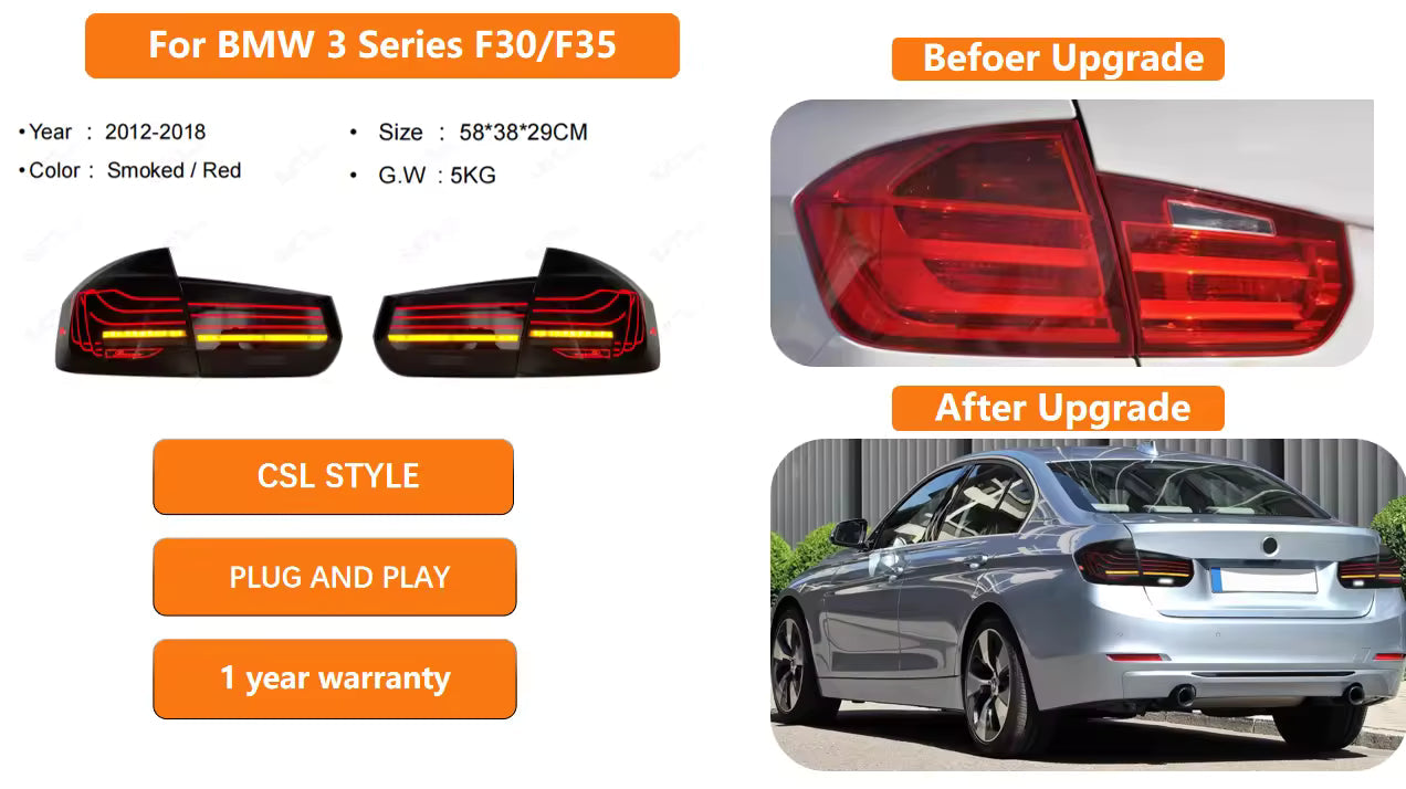 CSL Style LED Tail Lights for BMW 3 Series F30/F35 2012-2018