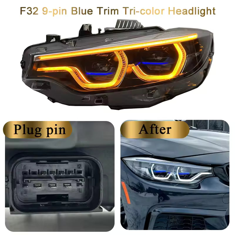V3 IKON Tri-Color LED Headlights for BMW F32/F36/F80/F82 M3 & M4 2014-2020