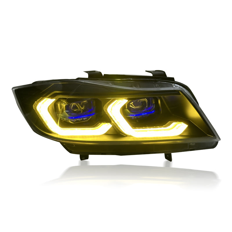 Dual Color LED Laser Headlights Assembly for BMW 3 Series E90 (2005–2012)