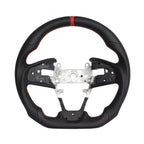 LED Carbon Fiber Steering Wheel for Honda Civic 10th Gen Type R FK8 2017–2021 Full Leather Hydro-Dip Carbon Fiber