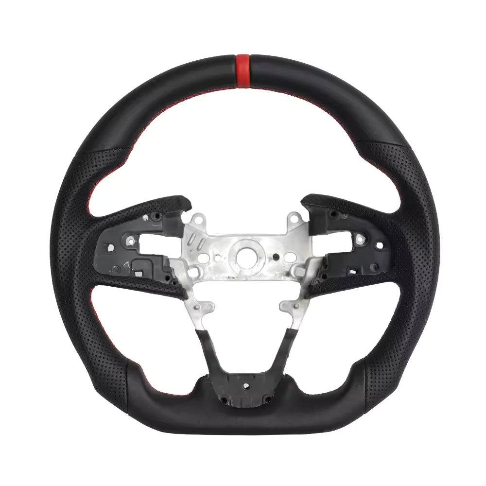 LED Carbon Fiber Steering Wheel for Honda Civic 10th Gen Type R FK8 2017–2021 Full Leather Hydro-Dip Carbon Fiber