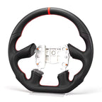Hand-Stitched Leather Steering Wheel for Corvette C6 2005 (D-Shaped)
