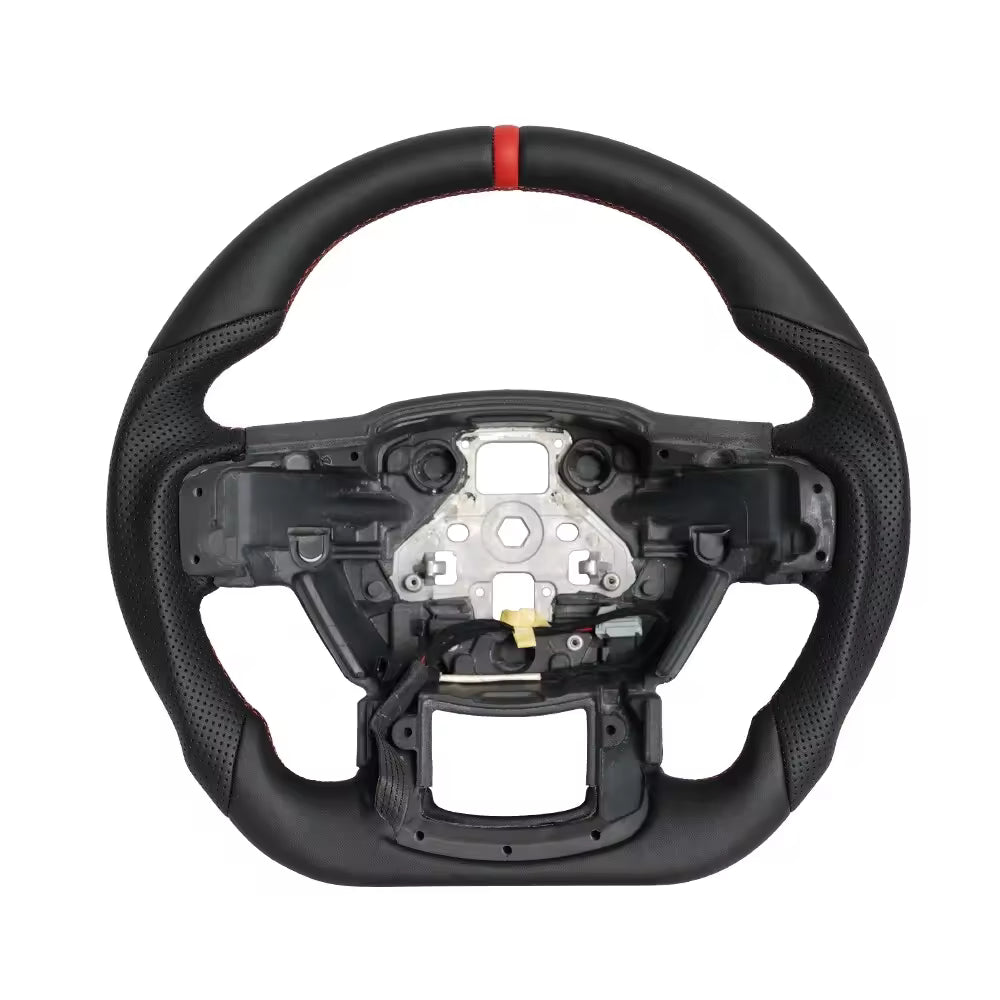 Leather Steering Wheel for Ford F-150 2015-2020 Heated Red Blue Stripe