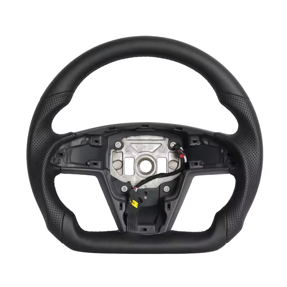 Heated Leather Yoke Steering Wheel for Tesla Model S / Model X 2021-2025