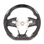 LED Carbon Fiber Steering Wheel for Honda Civic 10th Gen Type R FK8 2017–2021 Full Leather Hydro-Dip Carbon Fiber