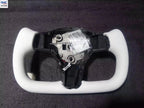 Leather Yoke Heated Steering Wheel for Tesla Model 3/Y White Black Carbon Patches