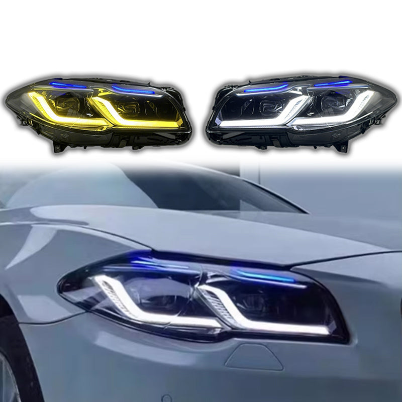 Dual Color LED Headlights Assembly for BMW 5 Series F10/F18