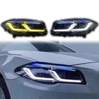 Dual Color LED Headlights Assembly for BMW 5 Series F10/F18