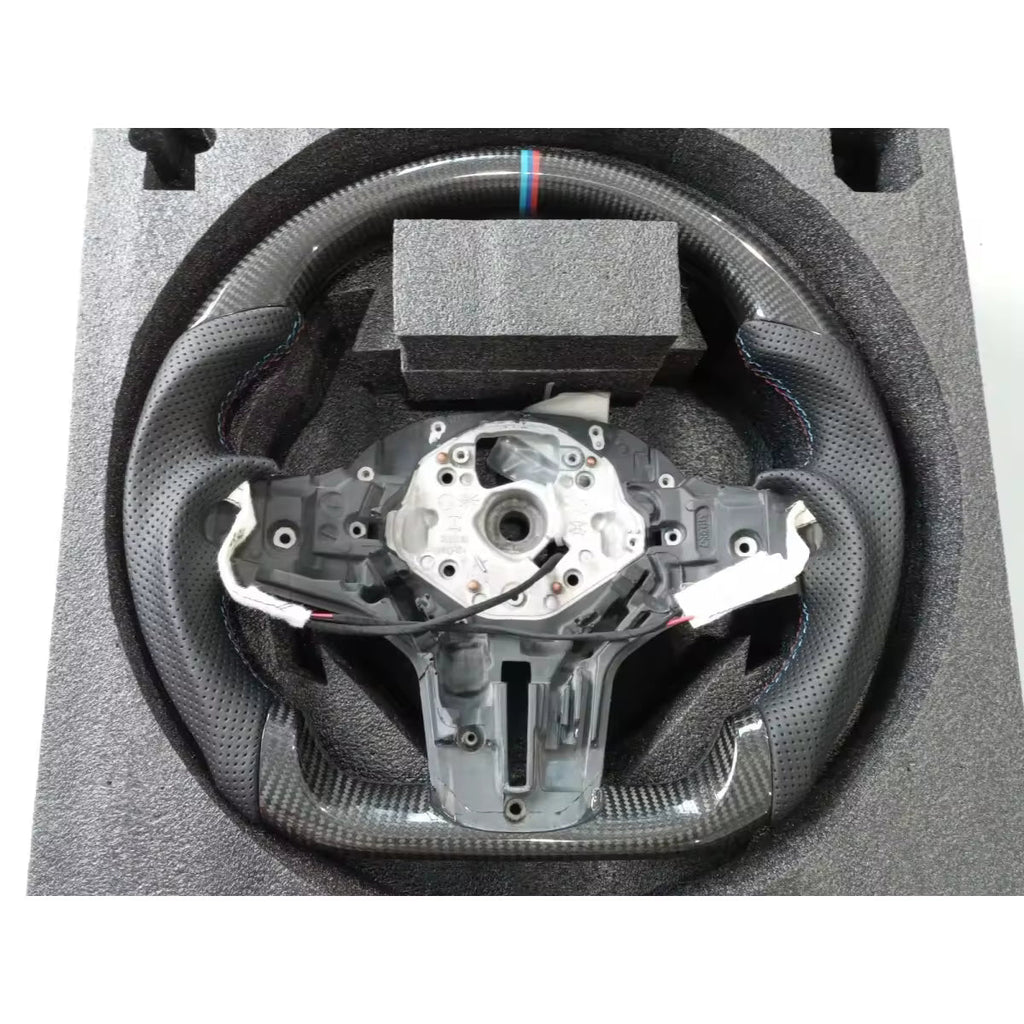 Real Carbon Fiber Heated M Sport Steering Wheel for BMW G Series M5, M8, X3M, X5, X6 & X7