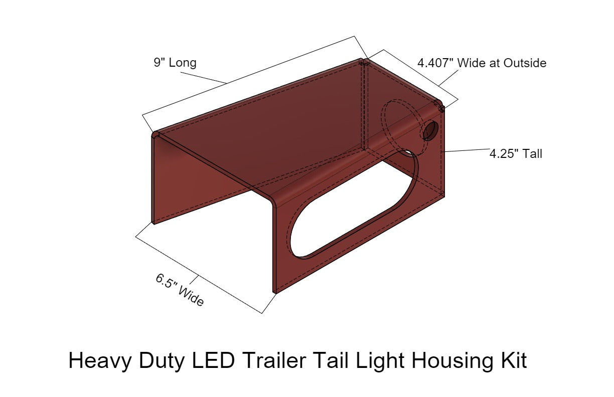 Heavy Duty LED Trailer Tail Light Kit 3/16 Steel By Gatekeeper Off-Road
