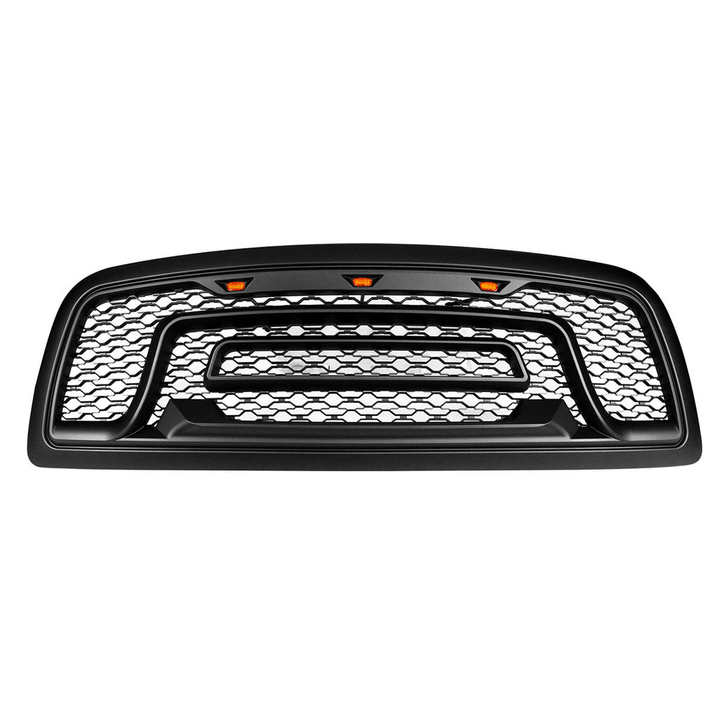 2009-2012 Dodge Ram 1500 Gloss Black Front Upper Grille W/Signal Light