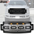 2017-2019 F-250 F-350 R Style Front Bumper Hood Grille Matte Black