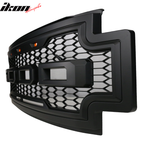 2017-2019 F-250 F-350 R Style Front Bumper Hood Grille Matte Black