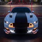 2015-2017 Ford Mustang Front Hood Grille White DRL LED w/ Turn Signal