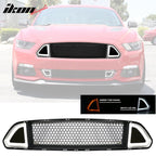 2015-2017 Ford Mustang Front Upper Grille W/White DRL Yellow Signal