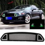 2015-2017 Ford Mustang Black Front Hood Bumper Mesh Grill Grille ABS