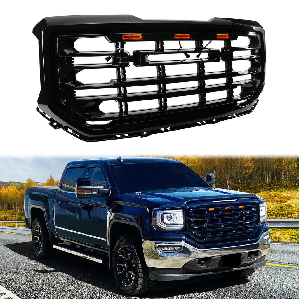 2016-2019 GMC Sierra 1500 Front Bumper Hood Grille Mesh Hood Guard