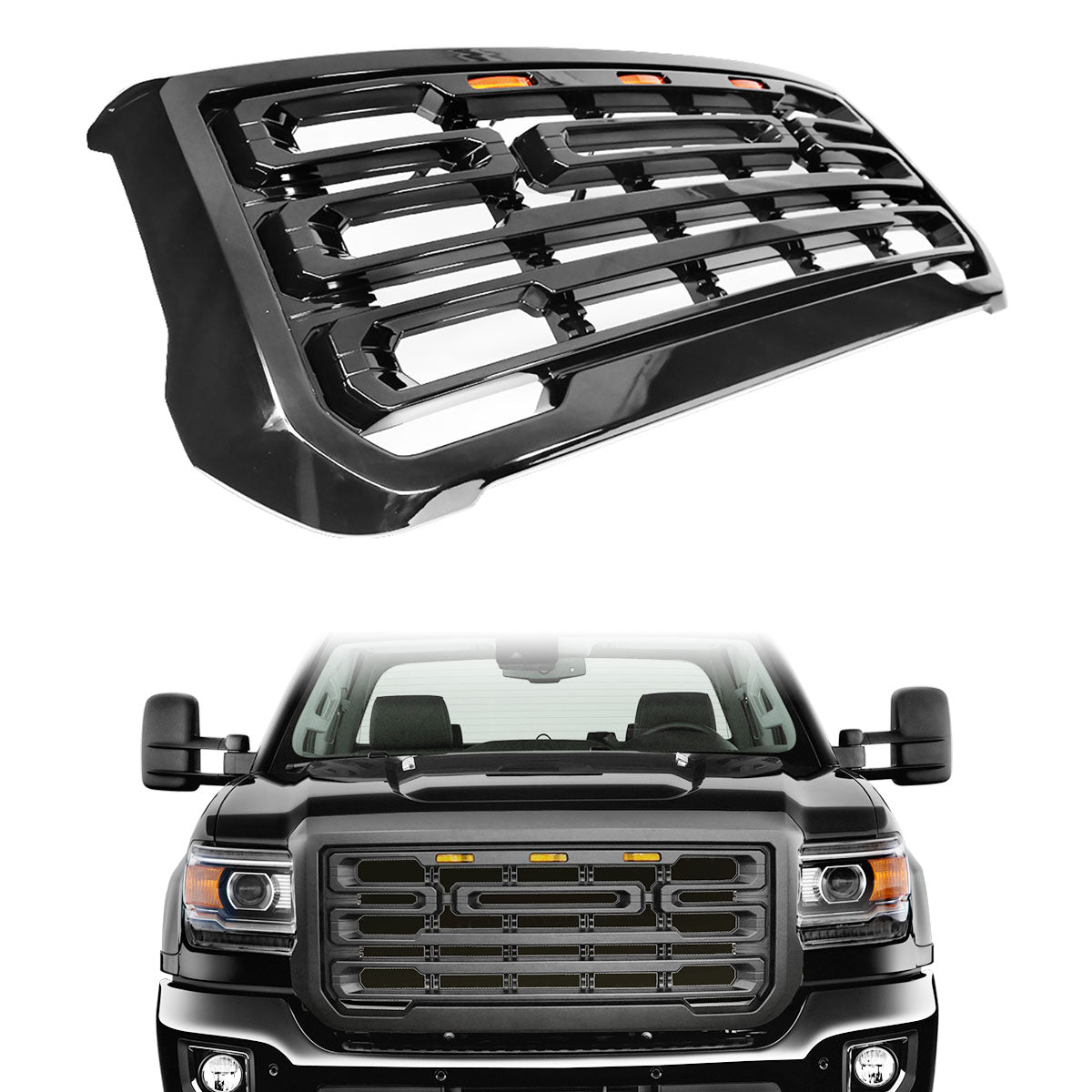 2015-2019 GMC Sierra 2500 3500 Front Grille Guard with Signal Light