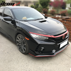 2016-2021 Honda Civic Type R Style Red 3Pc Grille Trim ABS